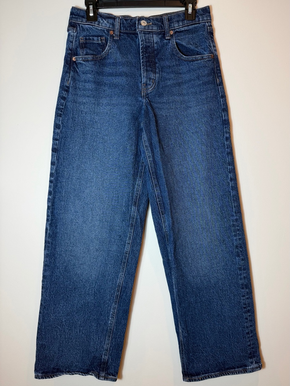 Old Navy Slouchy High Rise Wide-Leg Marin Jeans Dark Wash Size 0 - Picture 1 of 11